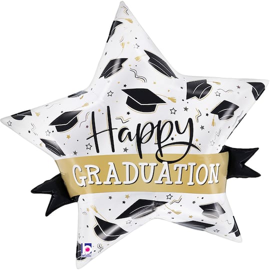 SuperShape® 29" Happy Graduation Star Foil Balloon
